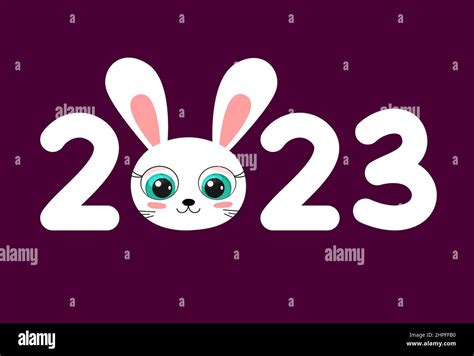 2023 année de lapin. Illustration de dessin animé vecteur du nouvel an ...