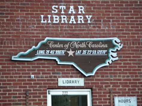 Star Nc Old Town Hall Now Library With Sign Showing Star As The