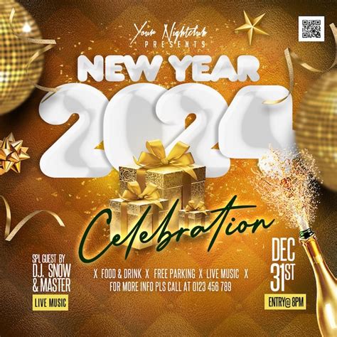 Premium Psd A Poster For New Years Eve New Years Eve With A Gold Bow Tie