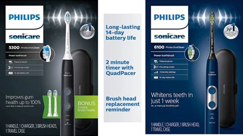 Philips Sonicare Protectiveclean 5300 Vs 6100 Electric Toothbrush What