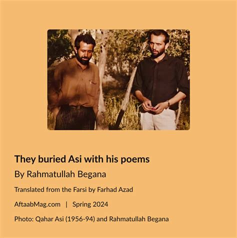 They buried Qahar Asi with his poems - Aftaab Magazine