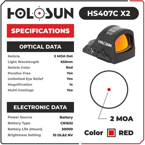 Holosun Hs C X Moa Red Dot Open Reflex Sight Contino