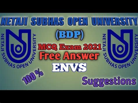 Nsou Bdp Final Exam Answer Envs Mcq Question Answer Set