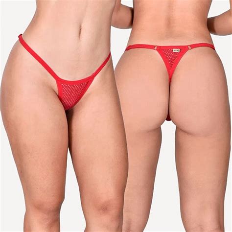 Calcinha Fio Dental em Arrastão Regulagem Parecida Lingerie