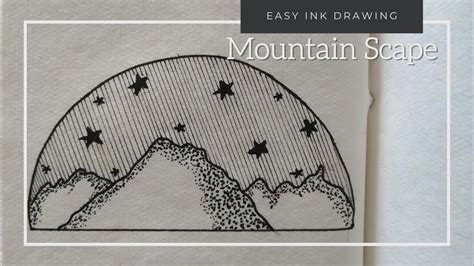 Easy Ink Drawing Mountainscape Youtube