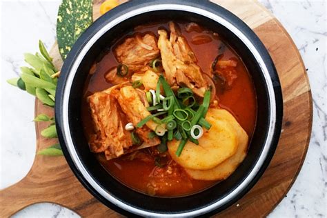 Korean Spicy Pork Backbone Hotpot With Potatoes Gamjatang Asian Hot