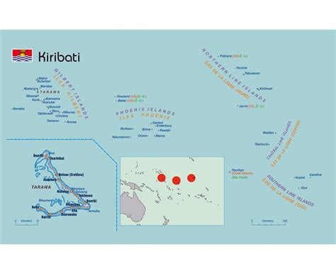 Large Detailed Political Map Of Kiribati With Major Cities | Sexiz Pix