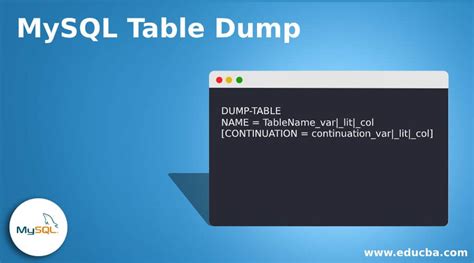 Mysql Table Dump How Table Dump Works In Mysql Examples