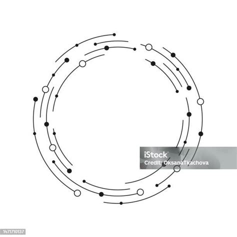 내부에 복사 공간이 있는 흰색 배경에 점선과 원의 둥근 프레임입니다 벡터 그림 0명에 대한 스톡 벡터 아트 및 기타 이미지
