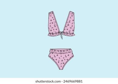 Bikini Two Piece Swimsuit Primarily Worn By Stock Vector Royalty Free Shutterstock