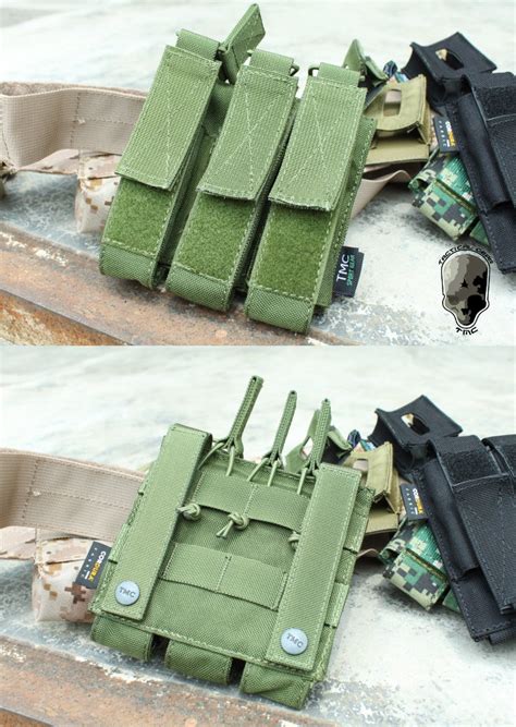 Specwarfare Airsoft Tmc Molle Tri Open Top Mag Pouch For Mp Magazine Od