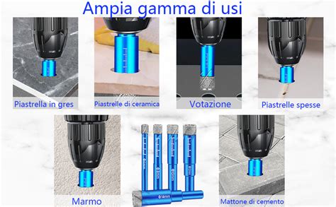 Diamantate Mm Punte Trapano Per Piastrelle Gres Porcellana Punte Per