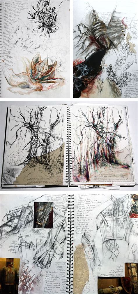 A Level Textiles Beautiful Sketchbook Pages