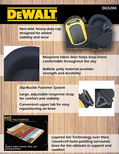 Custom Leathercraft DEWALT DG5204 Professional Kneepads With Layered