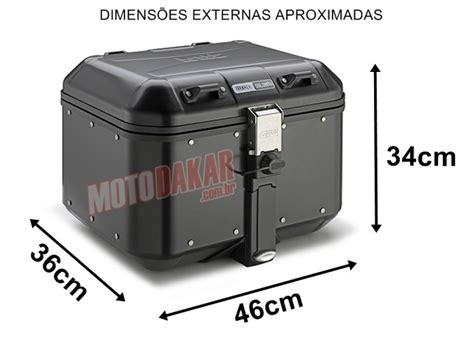 Baú Givi Alumínio Trekker Dolomiti 46 Litros Preto DLM46B Monokey