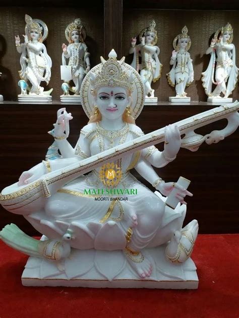 Hindu Saraswati Maa Marble Statue For Worship At Rs In Jaipur