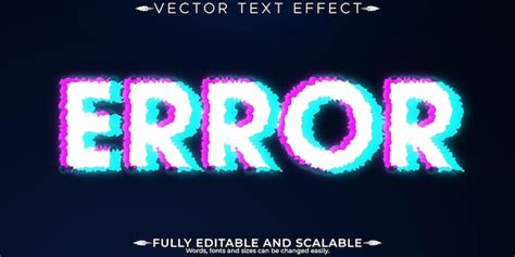 Efecto De Texto Editable De Glitch Error Editable Y Estilo De Texto