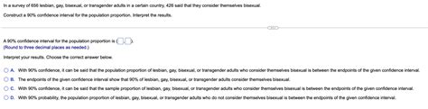 Solved In A Survey Of Lesbian Gay Bisexual Or Chegg