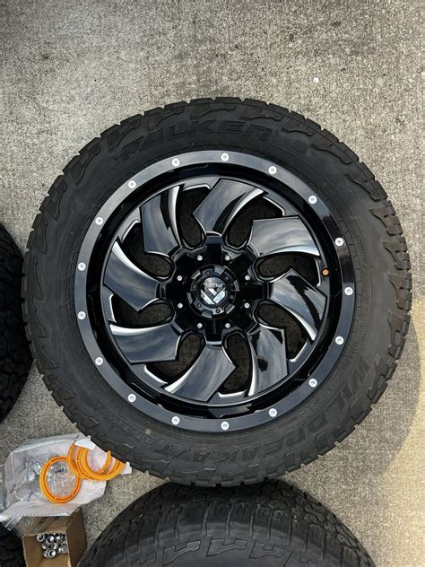 20x9 Fuel D574 Cleaver Black Wheels Wildpeak At At3w 27555r20 Ebay