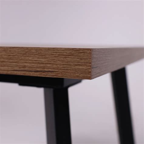 Стол Angle 140 раздвижной, 1400(1800)*850, Дуб Галифакс/Черный купить ...