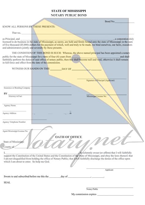 Mississippi Notary Bond