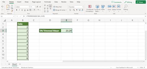 How To Calculate A Trimmed Mean In Excel Sheetaki