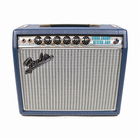 Fender 68 Custom Vibro Champ Reverb Fsr 5w 1x10 Tube Combo Amp Navy