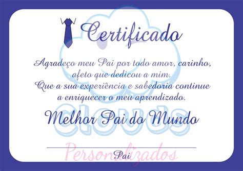 Certificados E Diploma De Melhor Pai Do Mundo Formando Alunos