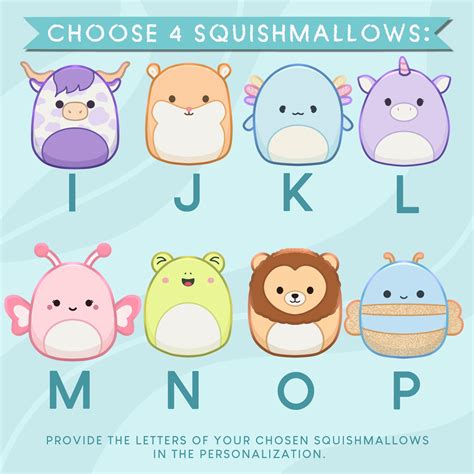 Squishmallows Personalized Cake Topper Rainbow Printable Squishmallows