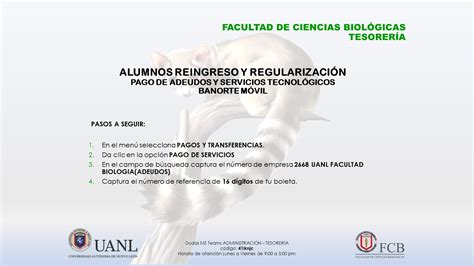 Facultad De Ciencias Biol Gicas De La Uanl Aviso Importante Para El