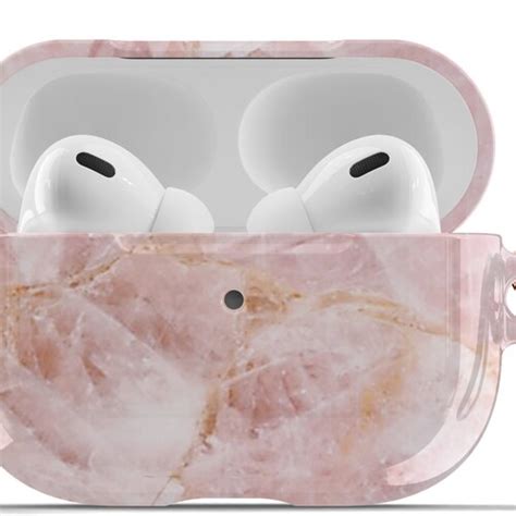 Rose Quartz Airpod Case Pink Marbled Airpods Pro Hard Cover Etsy