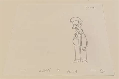 Simpsons Original Production Animation Sketch Drawing Cel Apu Rare Eur 4381 Picclick Fr