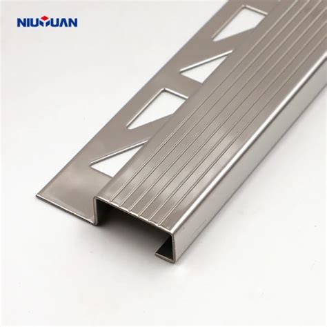 Black Polished Stair Nosing Stainless Steel Metal Edging For Stairs Metal Stair Edging And