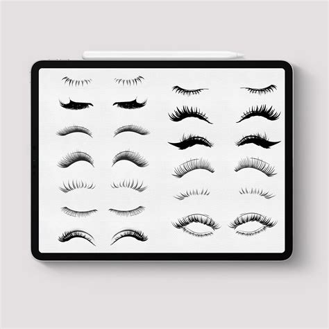 Procreate 80 Eyelashes Stamp Brush Portrait Eye Mascara Make Etsy