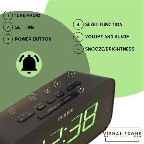 PHILIPS Digital Alarm Clock Radio, FM Radio Clock with Battery Backup ...