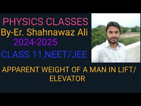 APPARENT WEIGHT OF A MAN IN LIFT ELEVATOR Class 11 NEET JEE Neet