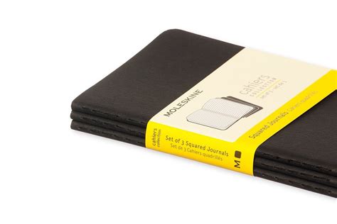 Moleskine Cahiers Journals Squared Pocket Black Set Of 3