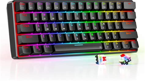 Punkston TH61s 60 Mechanical Gaming Keyboard RGB Backlit Wired Ultra