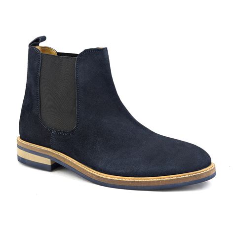 Buy Mens Designer Navy Suede Chelsea Boots Gucinari