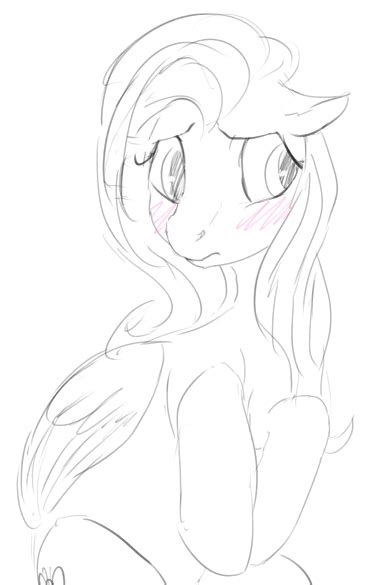 Safe Artist Dotkwa Fluttershy Pegasus Pony Blushing