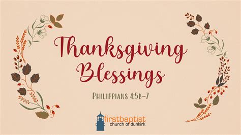 Five Blessings Of Thanksgiving — First Baptist Church Dunkirk