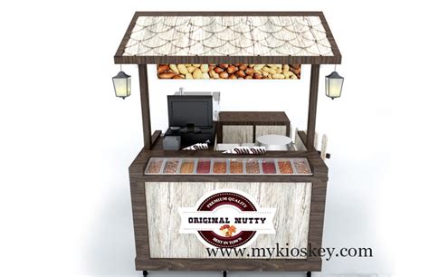 A Mall Food Retail Cart With Wooden And Stainless For Supplier