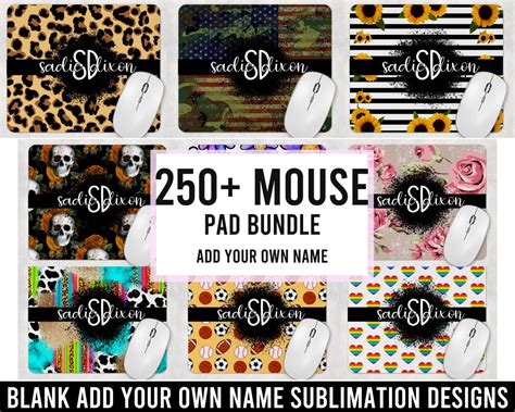 250 Mouse Pad Sublimation Designs Mega Bundle Computer Personalised Designs Digital Mouse Pad