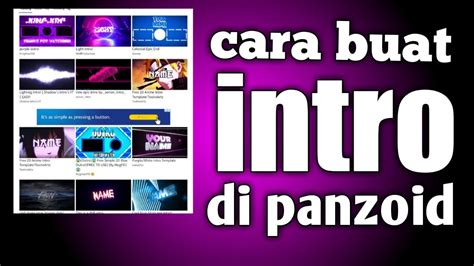 Cara Membuat Intro Di Hp Android Panzoid Youtube