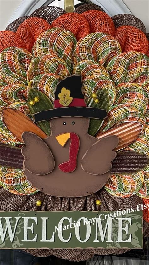 Thanksgiving Turkey Wreath Holiday Wreaths Diy Thanksgiving