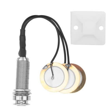 Piezo Contact Microphone 3 Transducer Pickups With End Pin Jack For