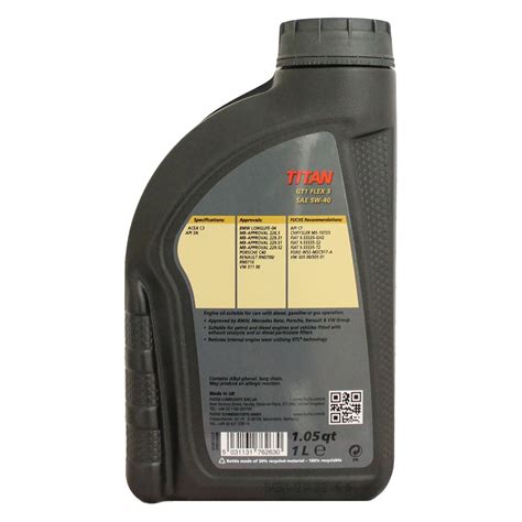 Fuchs TITAN GT1 Flex 3 5W 40 Synthetic Engine Oil XTL Technology 5W40 1