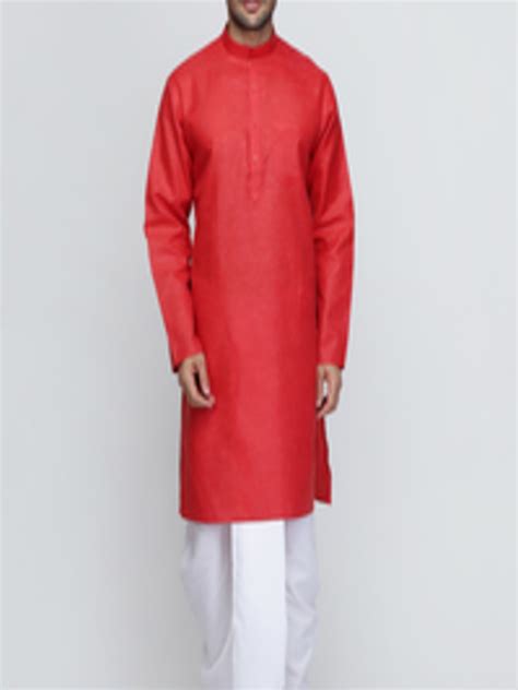 Buy Royal Kurta Men Red Pure Cotton Kurta With Dhoti Pants Kurta Sets