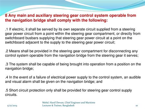 Marine Steering Gear And Solas Requirements Ppt