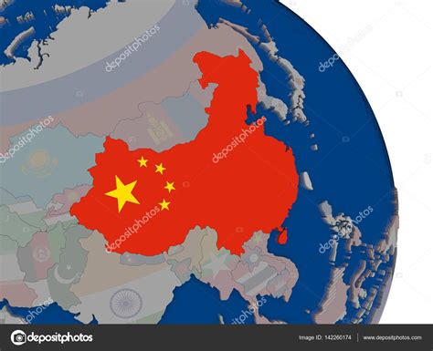 China With Flag On Globe — Stock Photo © Tomgriger 142260174